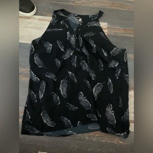 blue and it’s white feather banana republic blouse size L